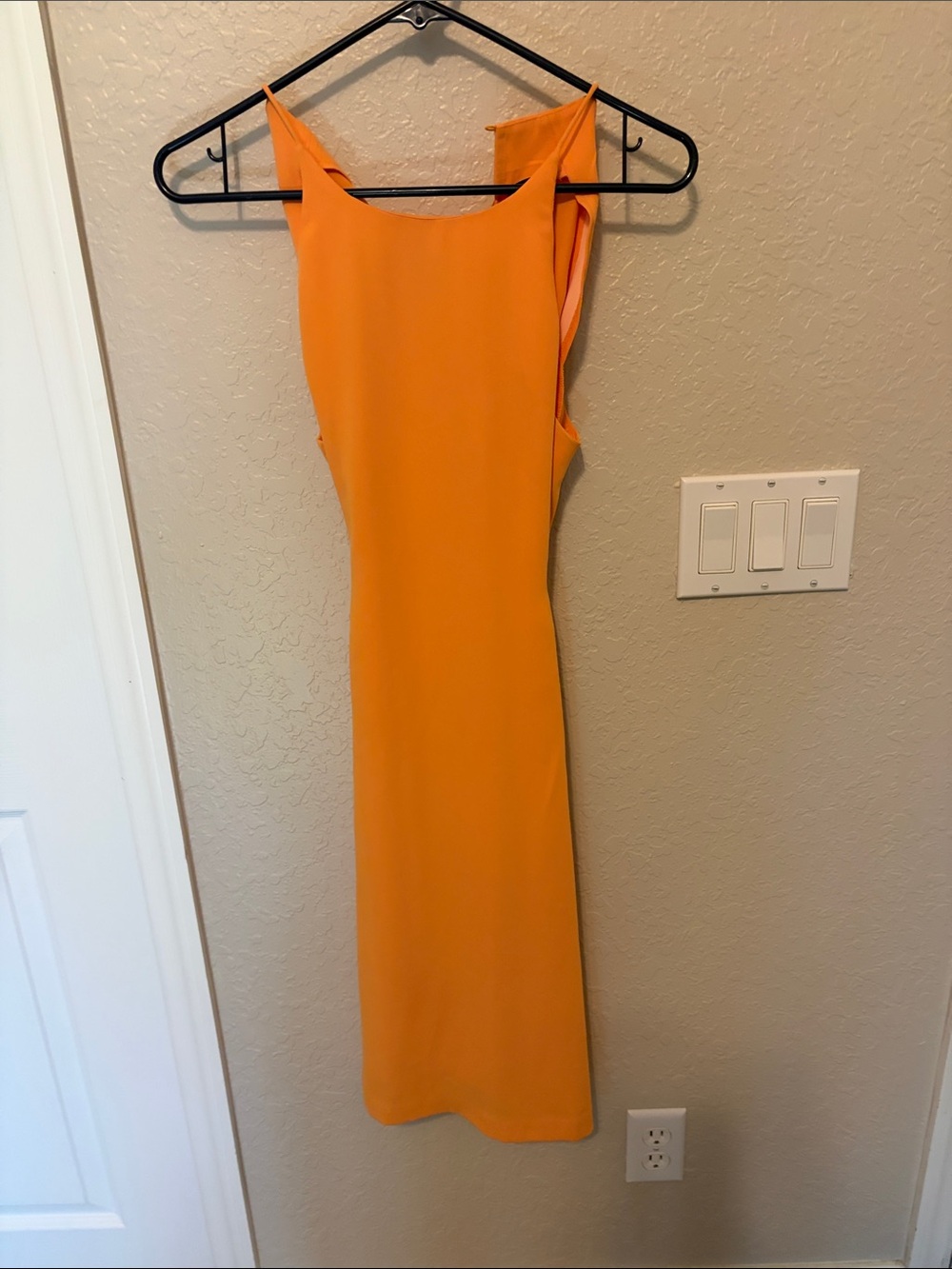 Ann Taylor Bright Orange Sleeveless Midi Dress